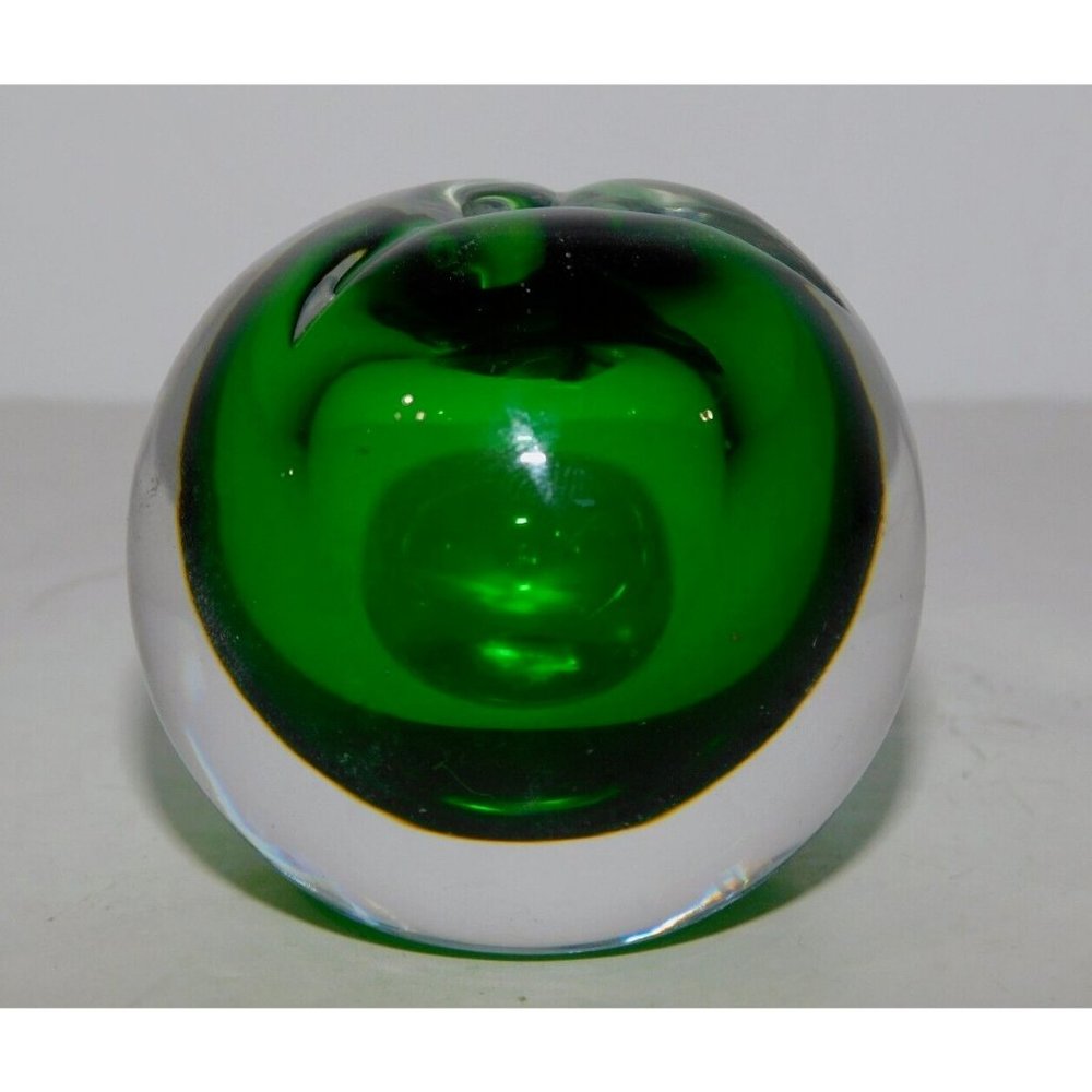 VTG 1974 Kosta boda Glass Green Apple Scent Perfume Bottle Lindstrand Sweden